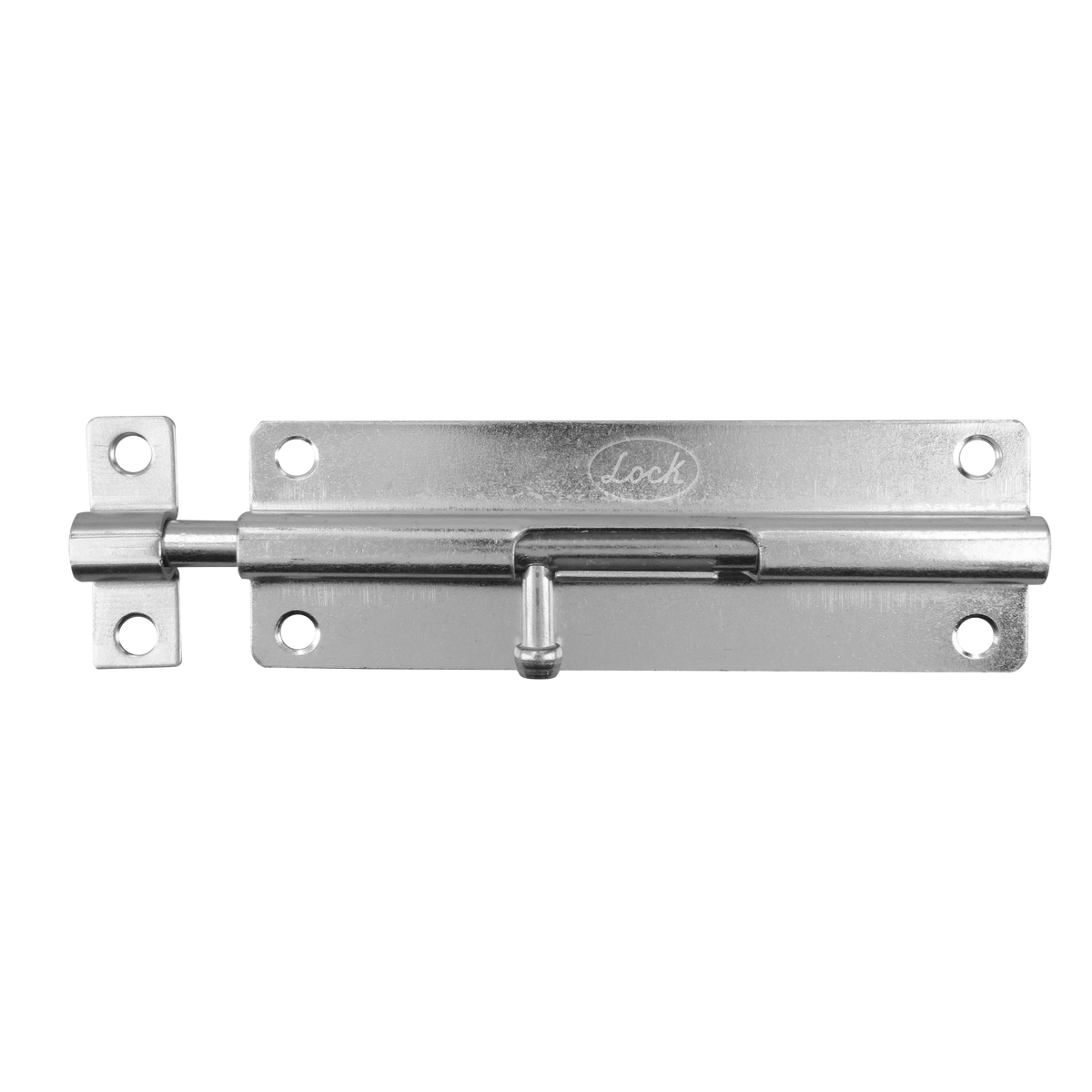 Pasador de sobreponer tipo barril acabado níquel satinado, 6 cm
