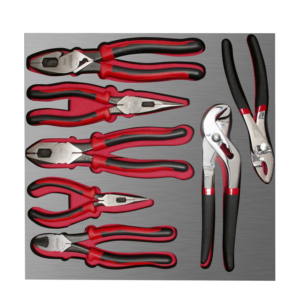 Juego de pinzas bimaterial 7 piezas, charola CH212L-C