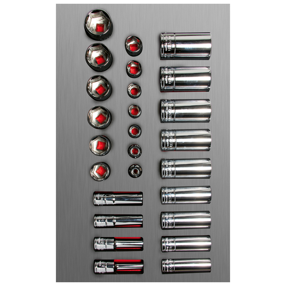 Juego de dados cortos y largos cuadro de 3/8" en pulgadas 26 piezas, CH106L-C