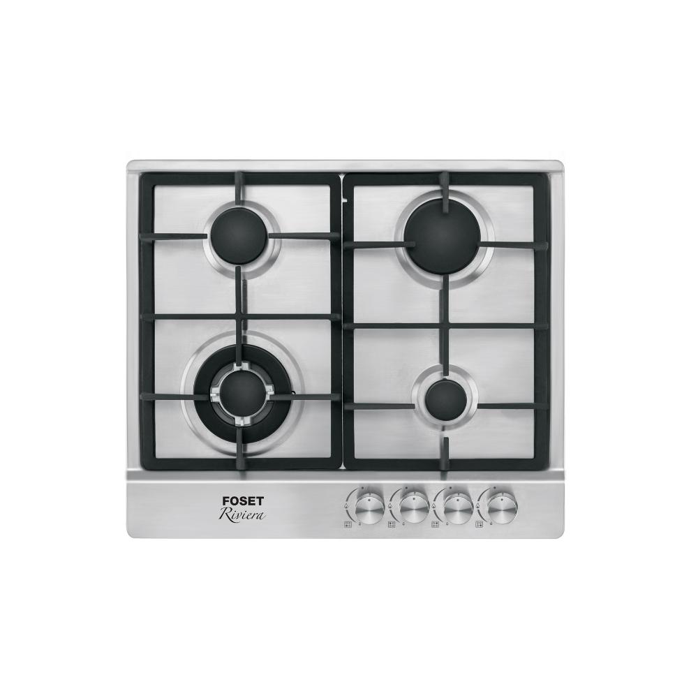 Parrilla gas empotrable 60cm, 4 quem, acero inox, RIVIERA