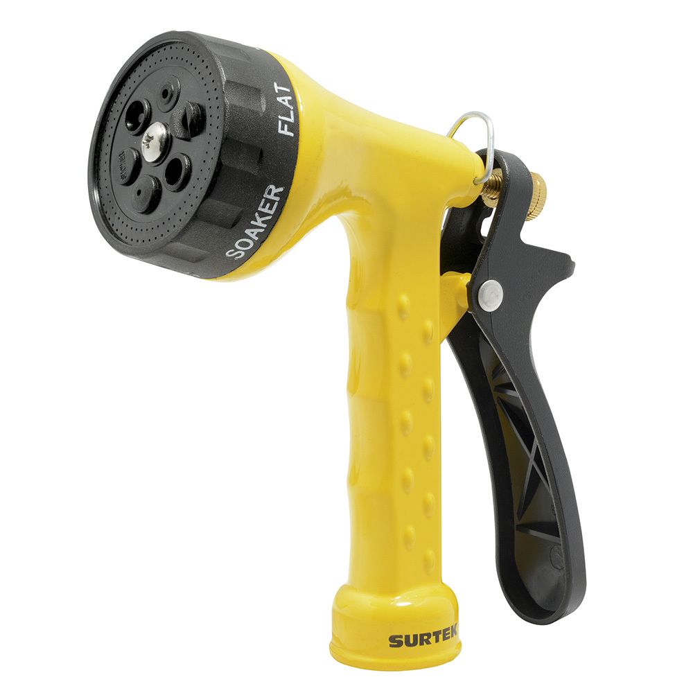 Pistola para riego metálica con 6 funciones, 3/4" GHT