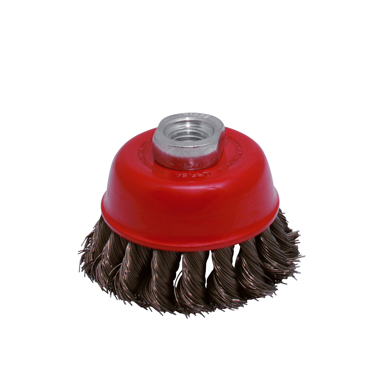 Carda copa trenzada alambre grueso 4" x 0.50 mm con rosca M14
