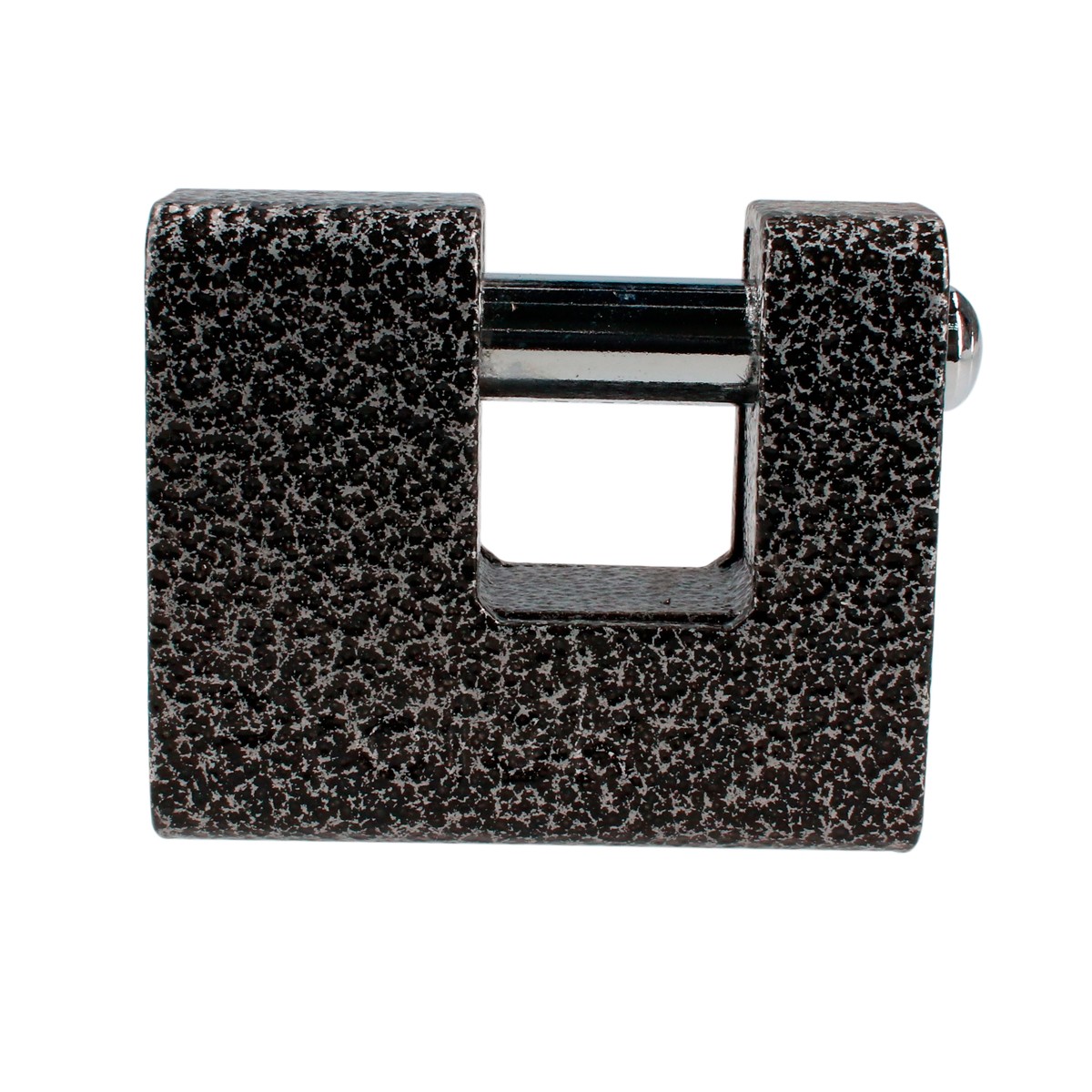 Candado de hierro para cortina metálica 70 mm, negro, llave estándar