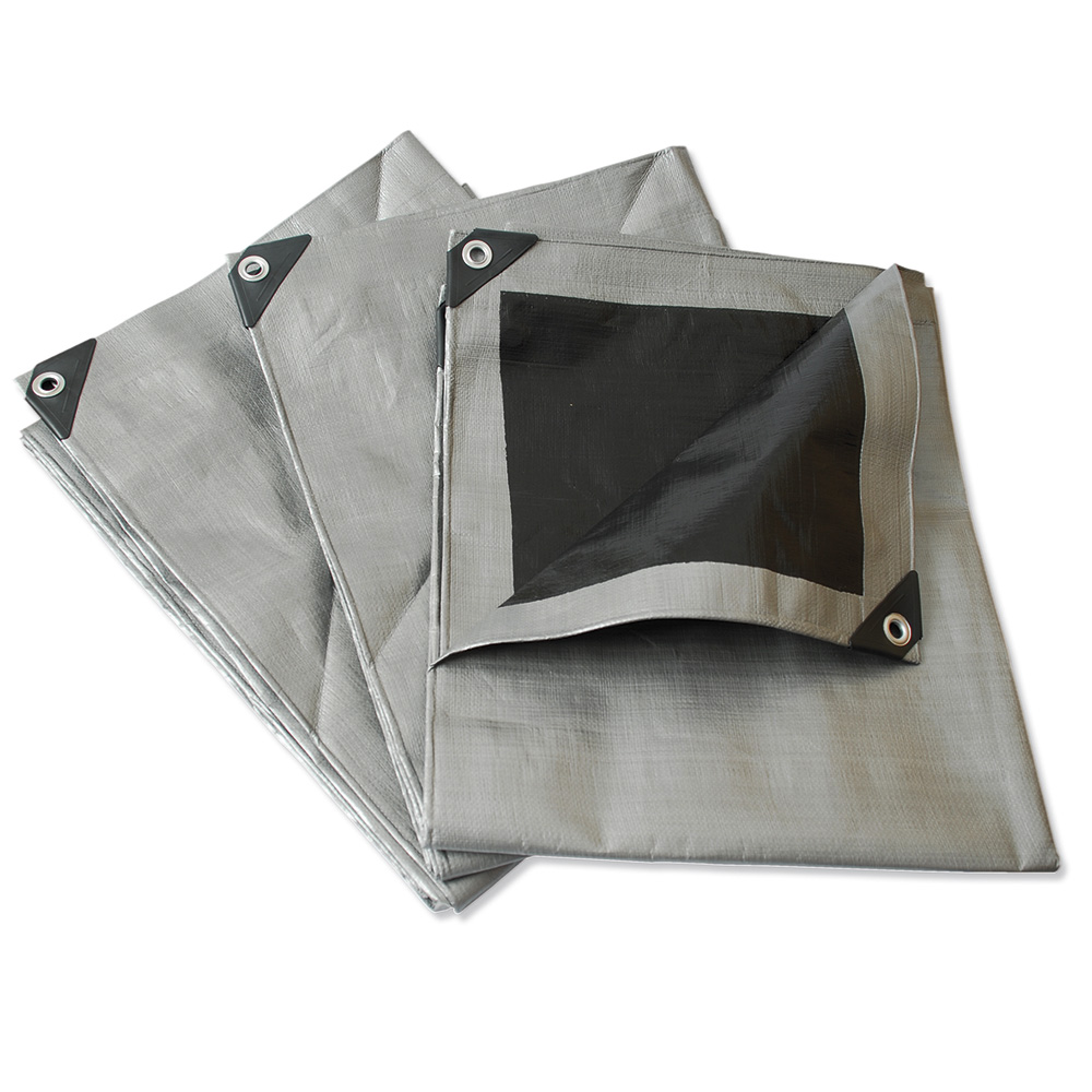 Lona de polietileno reforzada color gris, 12 x 17 m