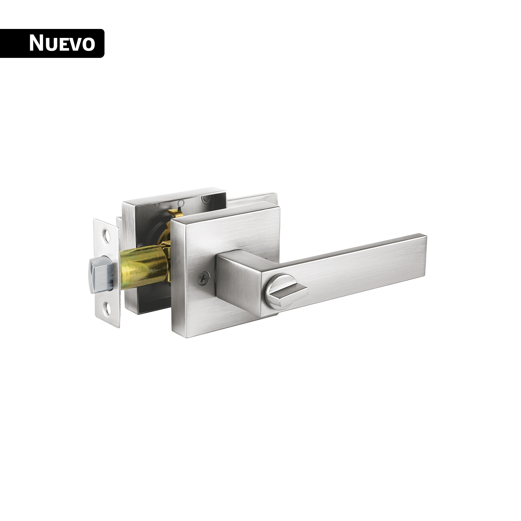 Cerradura manija 'Módena' p/baño, cromo mate, HERMEX