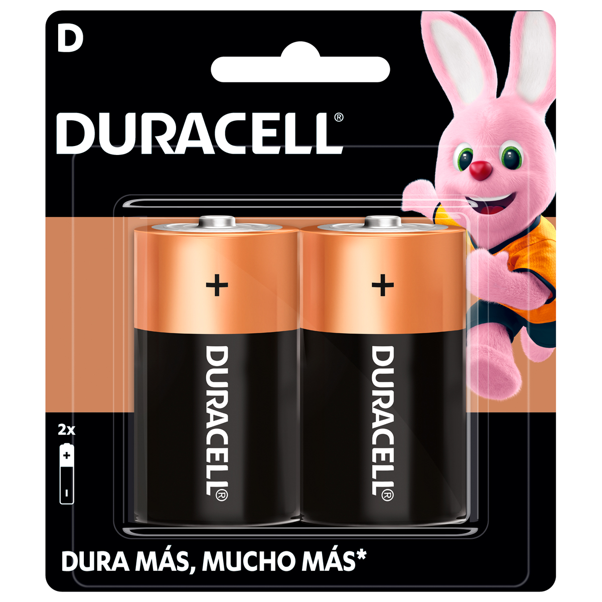 Pila alcalina Duracell "D", 2 piezas