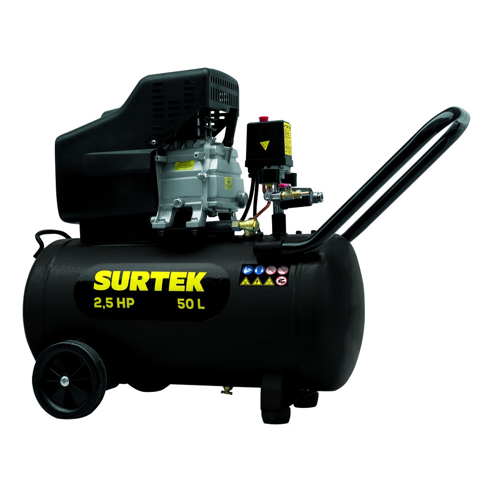 Compresor de aire eléctrico lubricado 50 Lt, 2.5 HP, 127 V