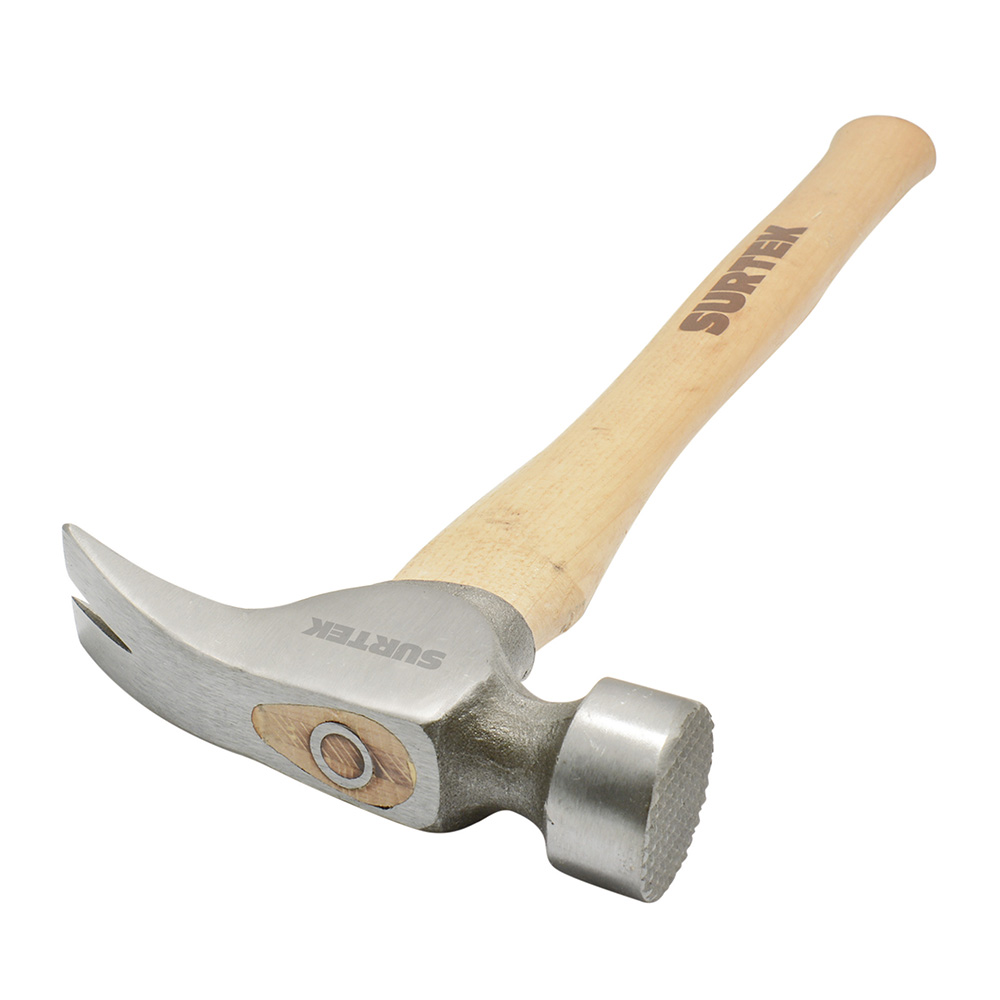 Martillo de uña recta con cabeza frasada tipo california con mango de madera 16", 25 oz