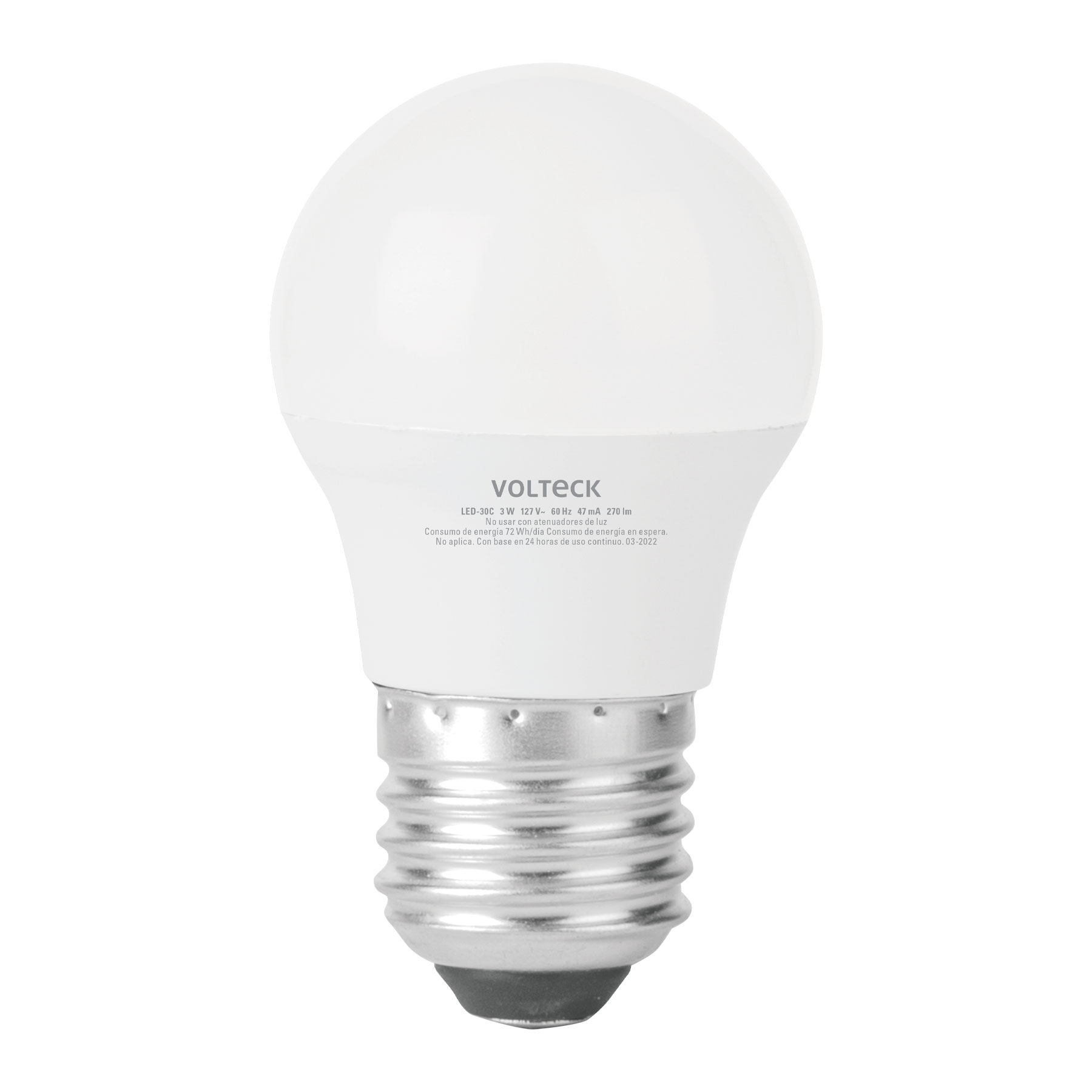 Foco LED 3W (25W) A19, 3000K blanca cálida, 270 lm, blíster