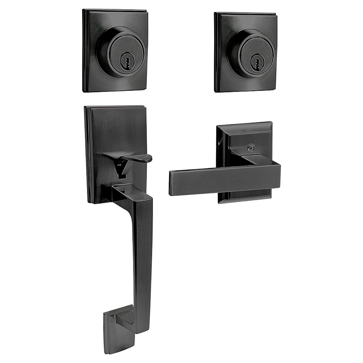 Gatillo rectangular sólido para entrada función sencilla, negro, visual