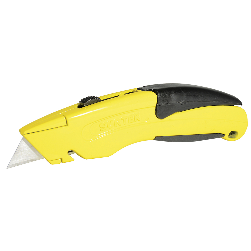 Navaja utilitaria retráctil curva con grip de 7"