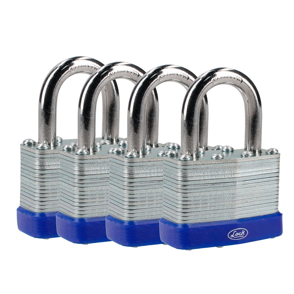 Juego de candados laminados 40 mm, llave estándar, 4 piezas