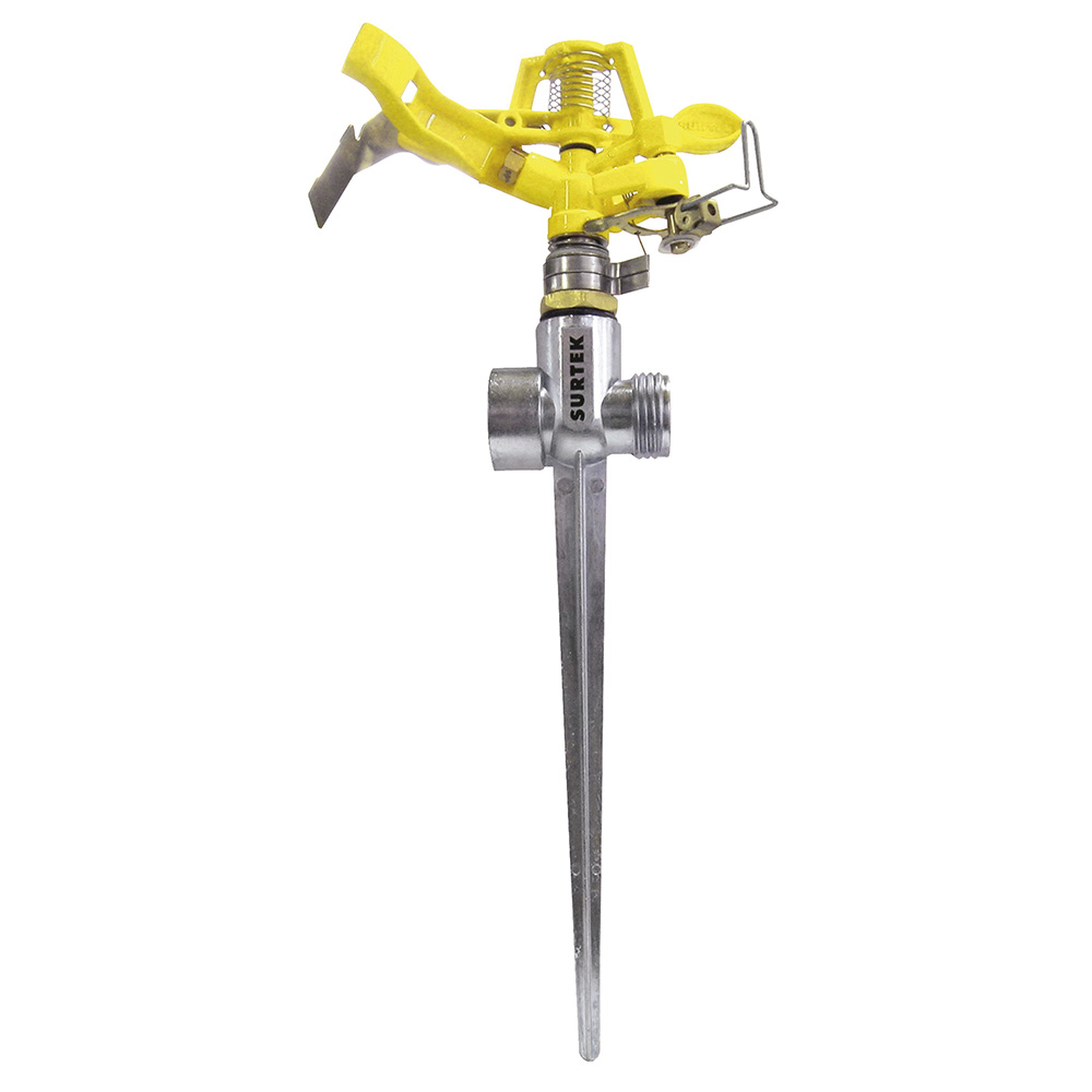 Aspersor metálico regulable por pulsación, 3/4" GHT, 2 vías