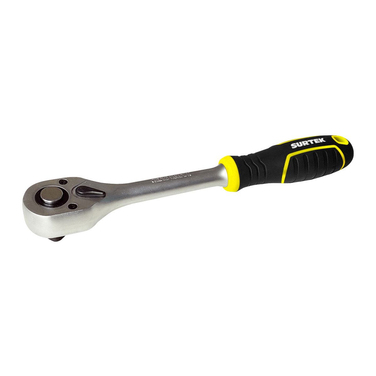 Matraca reversible con mango bimaterial, quick release, para dado cuadro de 1/2"