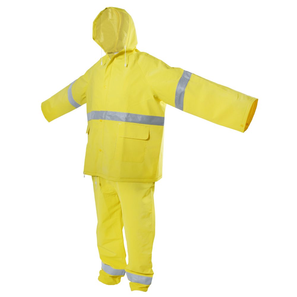 Traje impermeable con cintas reflejantes M, 2 piezas