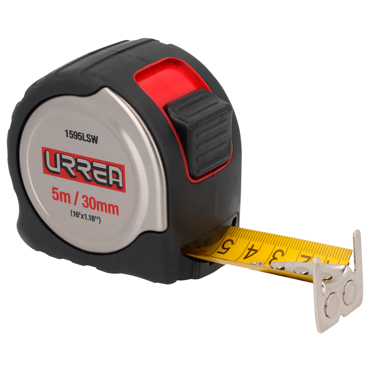 Flexómetro anti-impacto de acero inoxidable, 5 m x 30 mm