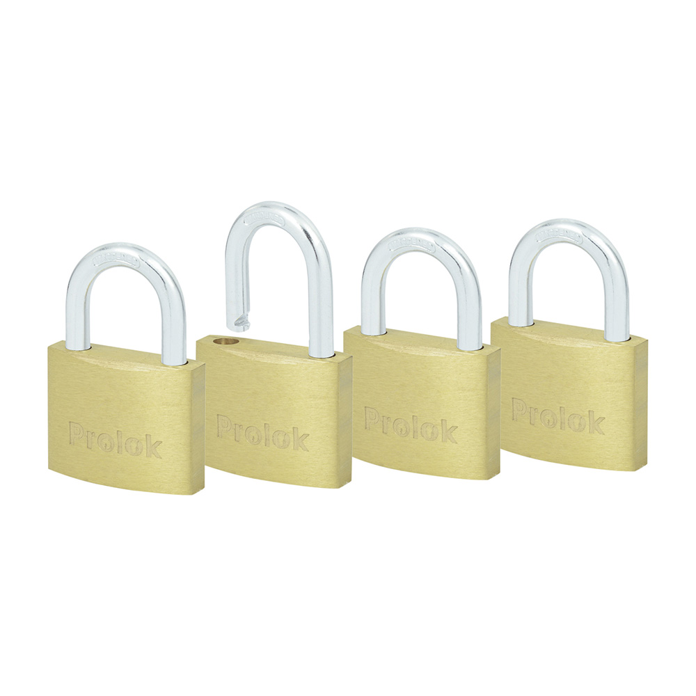 Juego de candados de latón cortos 40 mm, llave estándar, 4 piezas