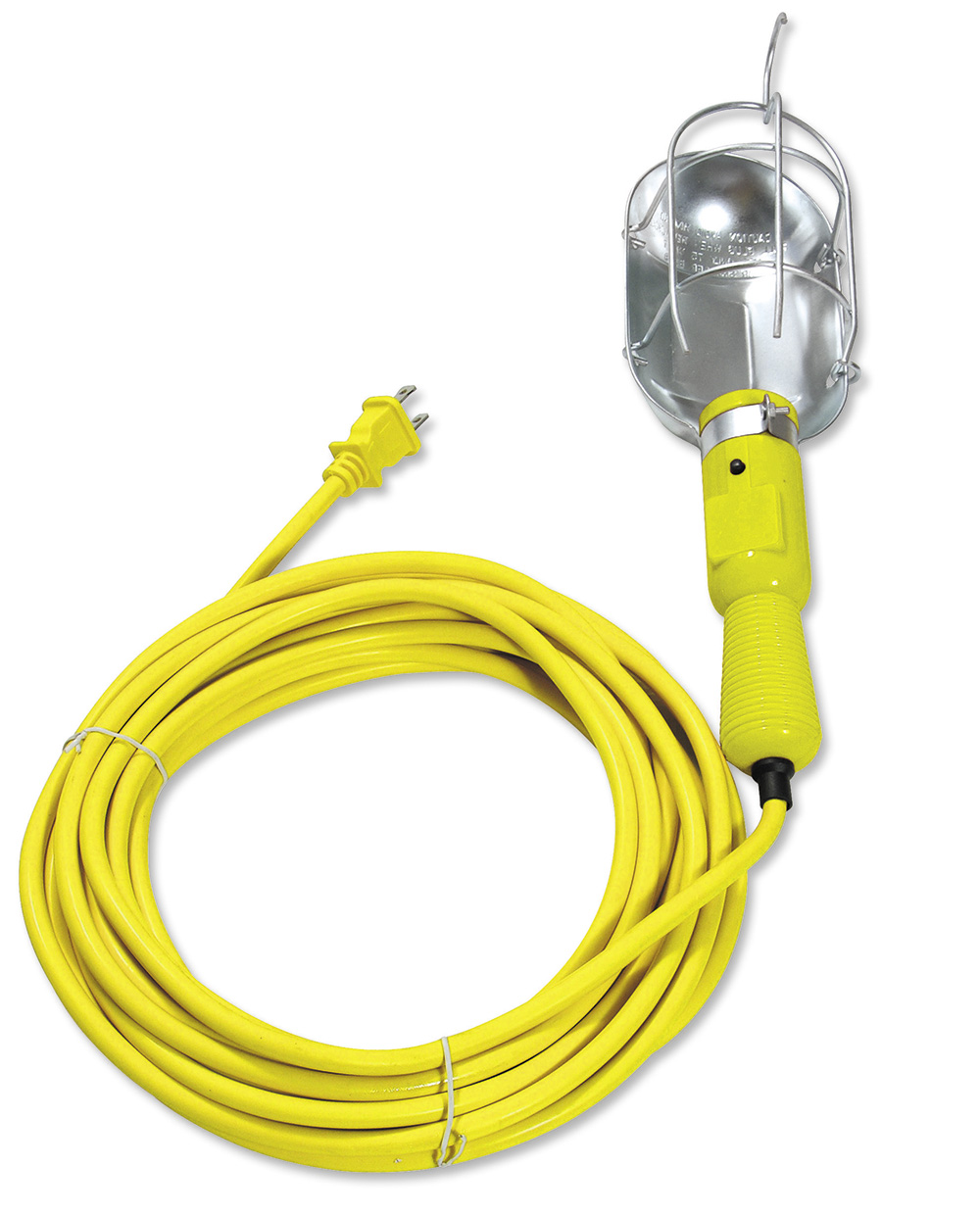 Lámpara de taller con canastilla metálica, color amarillo 8 m