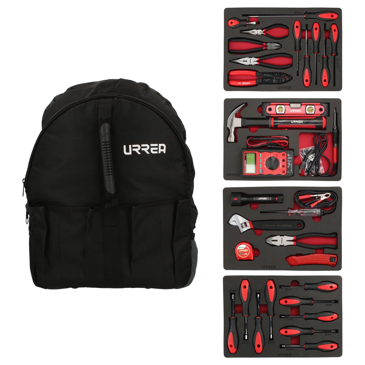 Juego combinado de herramientas para eléctrico 31 piezas, con mochila