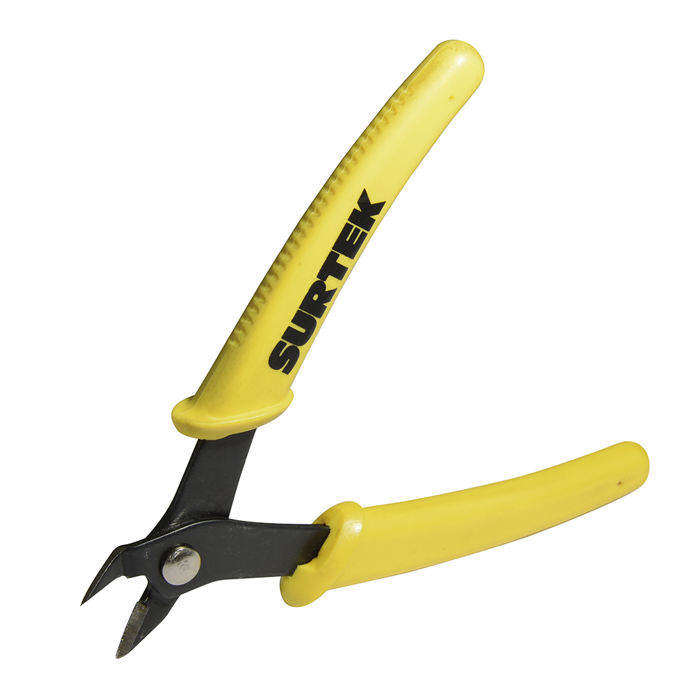 Mini pinza para electrónica con mango bimaterial corte diagonal de 5"
