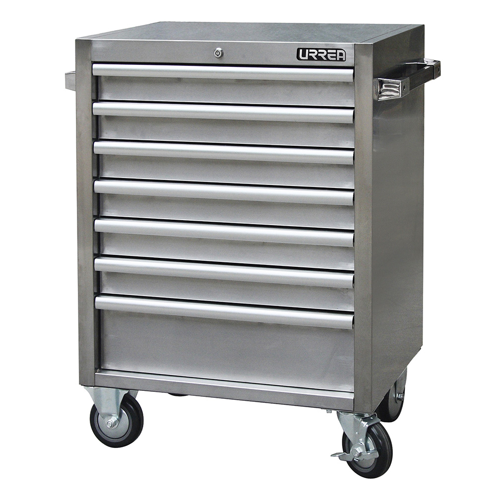 Gabinete acero inoxidable móvil 7 gavetas serie H 27"