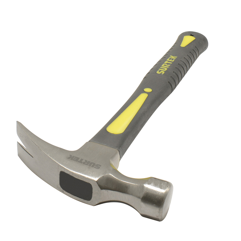 Martillo de uña recta con mango de fibra de vidrio 14", 16 oz