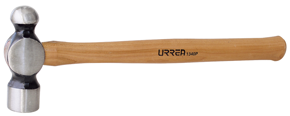 Martillo de bola maquinado con mango de madera de 18", 40 oz