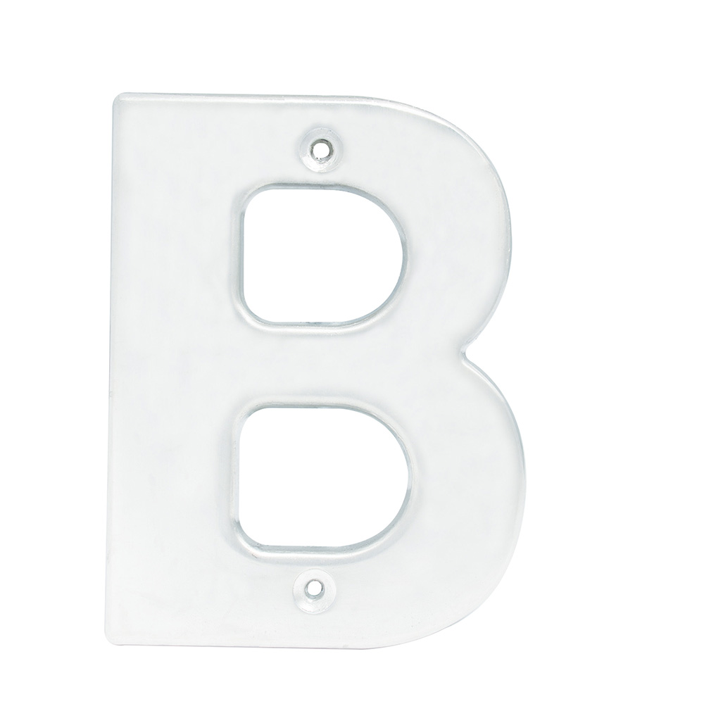 Letra B bold 4" cromo satinado