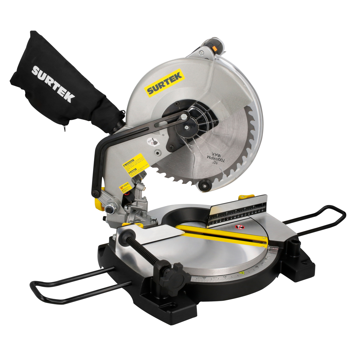 Sierra de inglete compuesta 10", 1500 W, 120 V, 4500 RPM