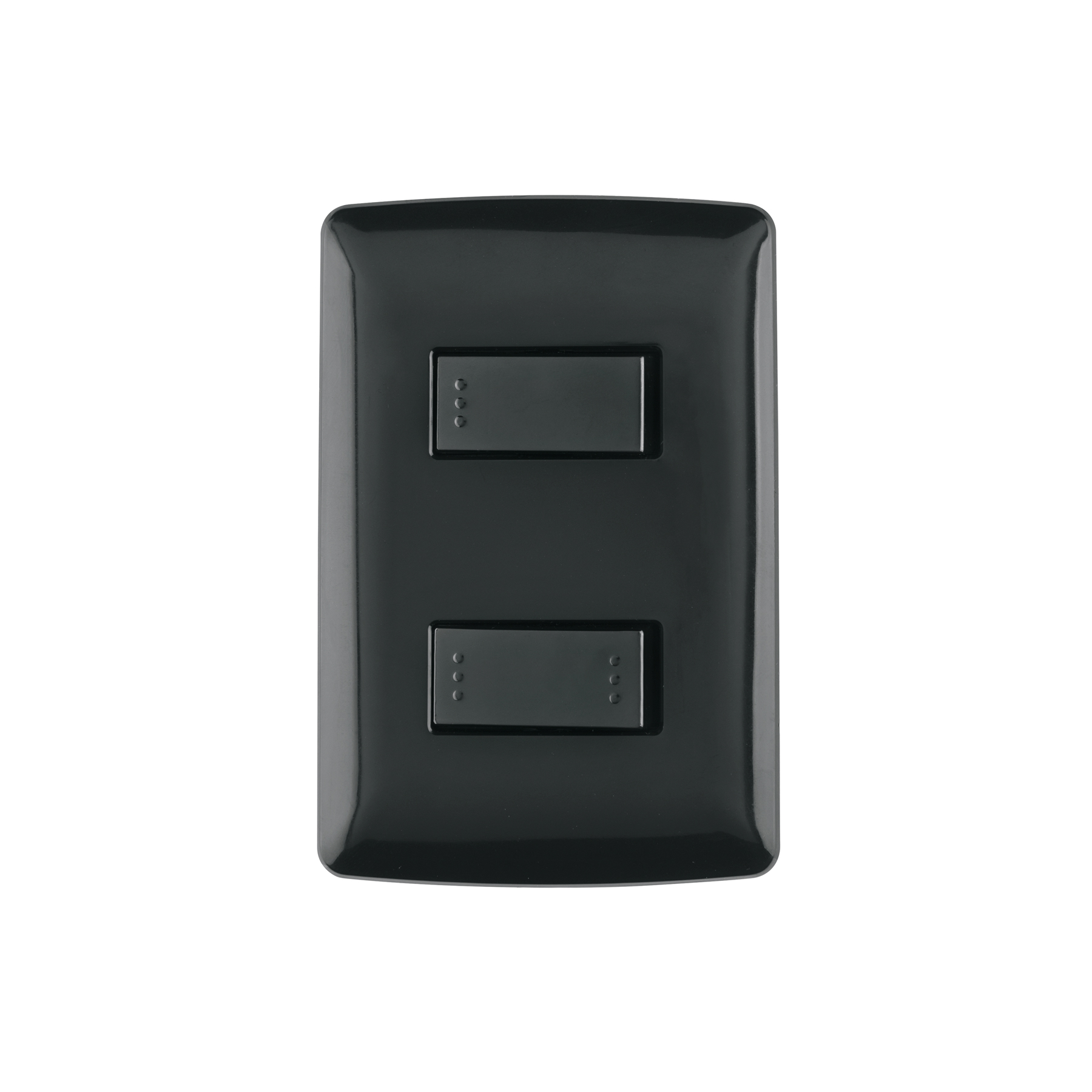 Placa armada 1 interruptor 1 escalera, negro, línea Italiana
