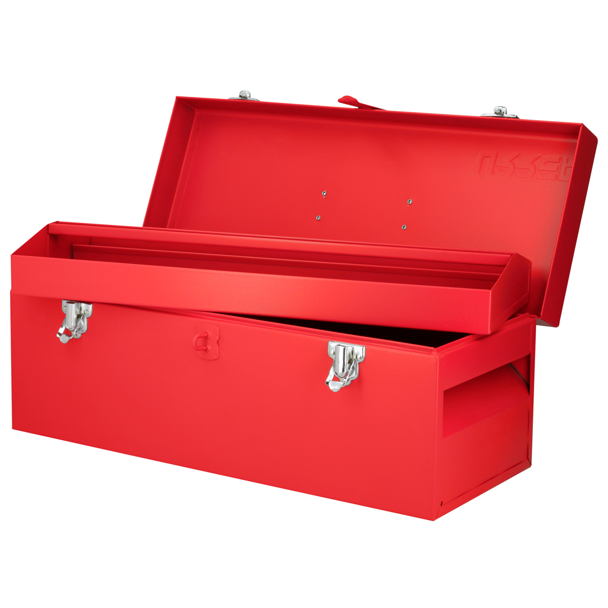 Caja portaherramientas métalica con asa plástica color rojo 20" x 7" x 7"