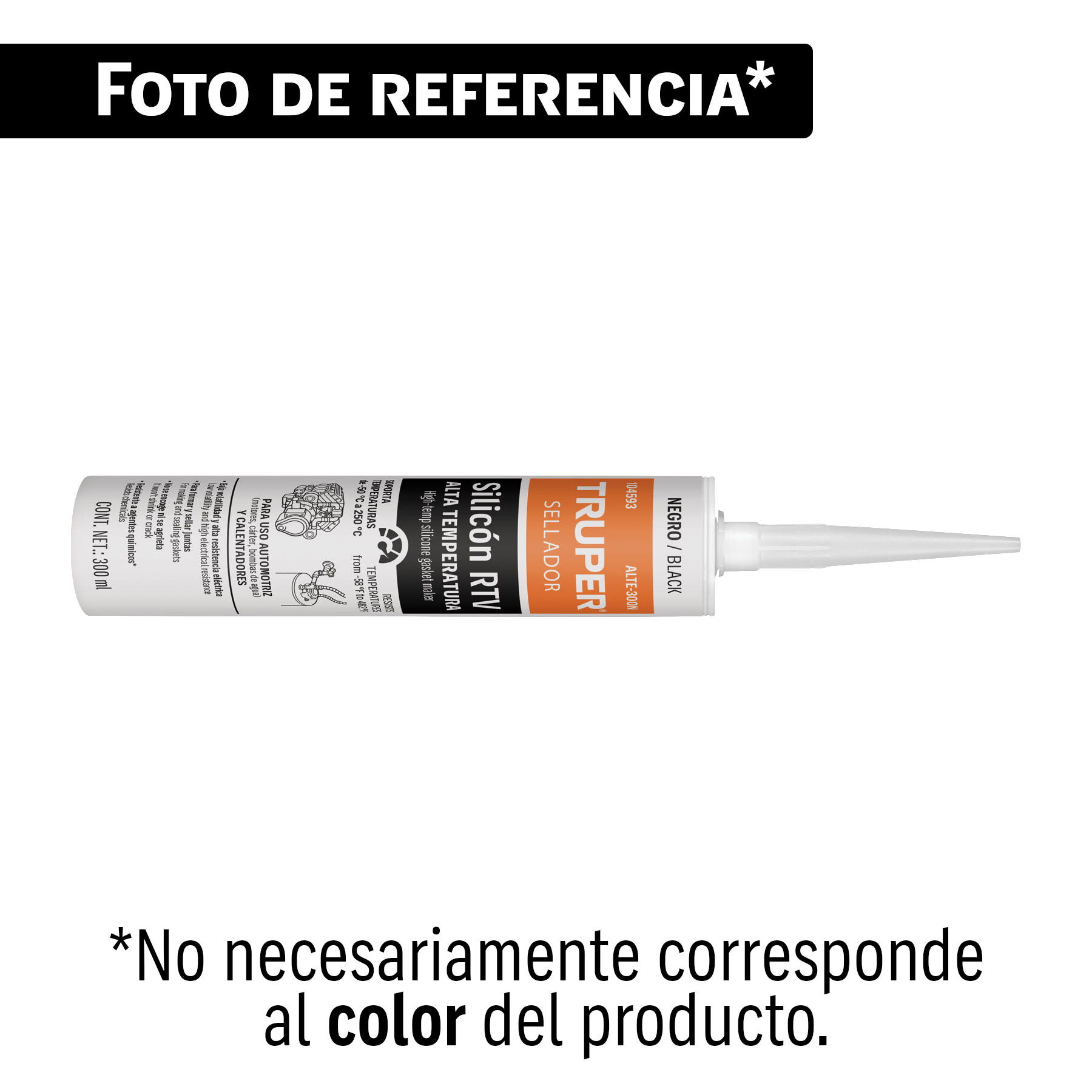 Sellador de silicón RTV rojo para altas temperaturas 300 ml