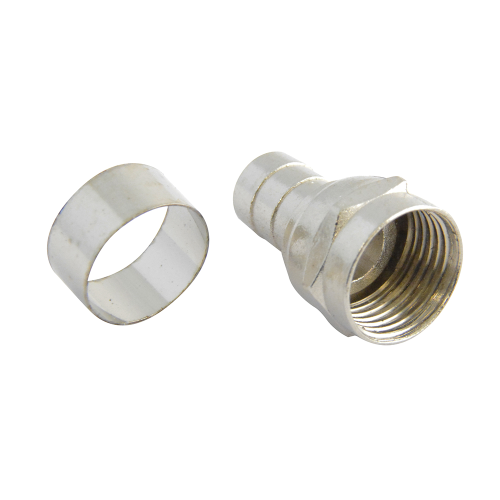 Conector para cable coaxial RG6 tipo campana, 4 piezas