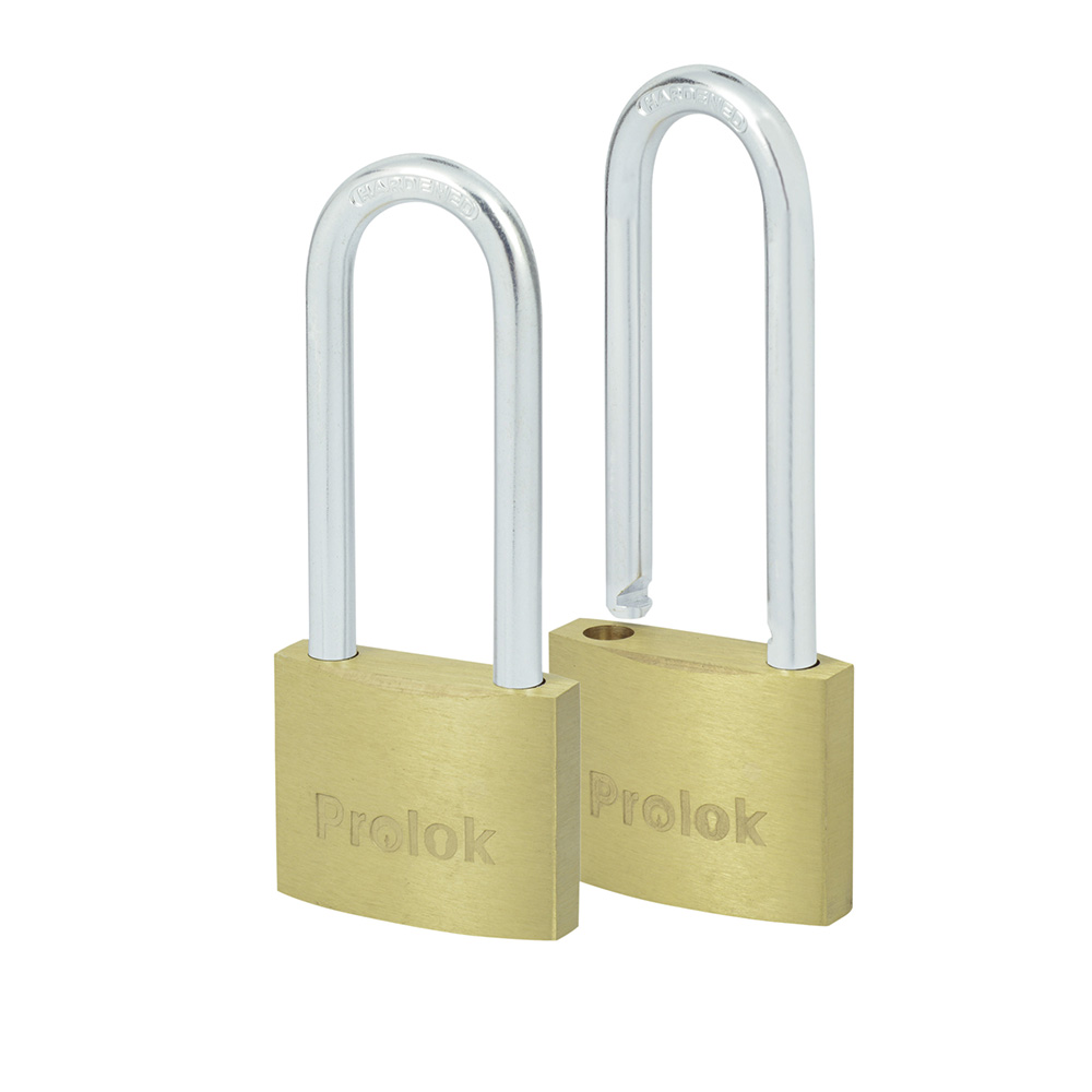 Juego de candados de latón largos 40 mm, llave estándar, 2 piezas