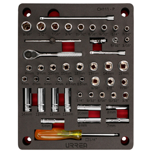 Juego de dados y accesorios cuadro de 1/4" combinados 48 piezas, CH111P-C