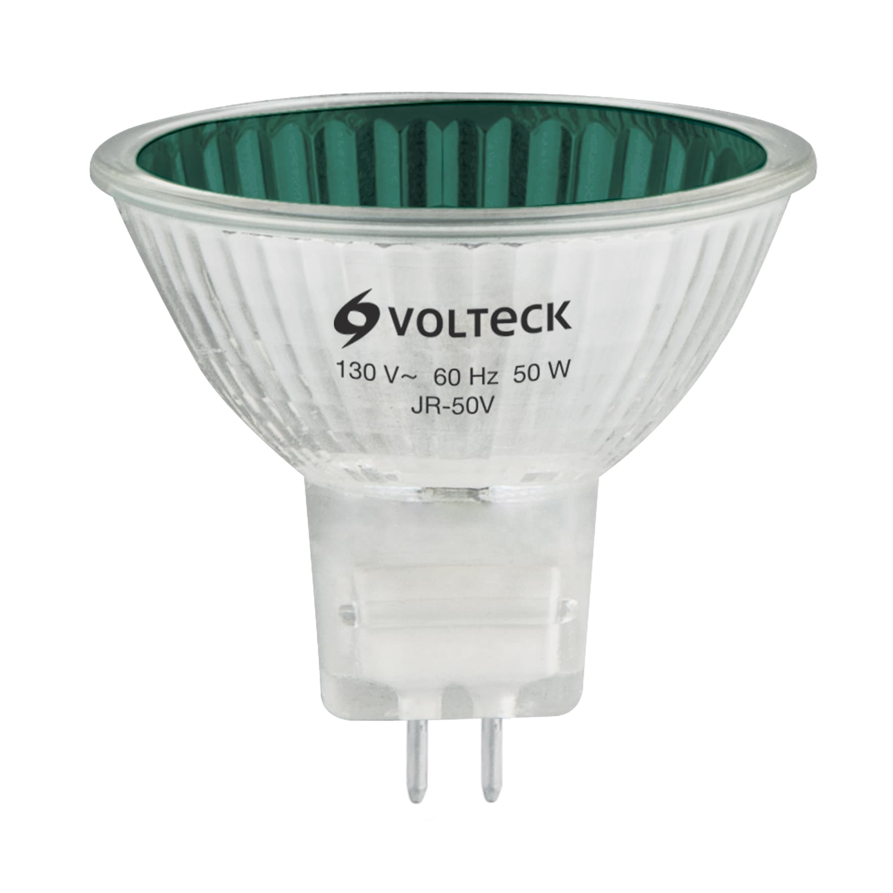 Lámpara de halógeno verde 50 W tipo MR16 en caja, VOLTECK