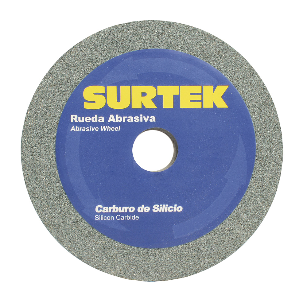 Rueda abrasiva de carburo de silicio verde grano 80, 6" x 1"