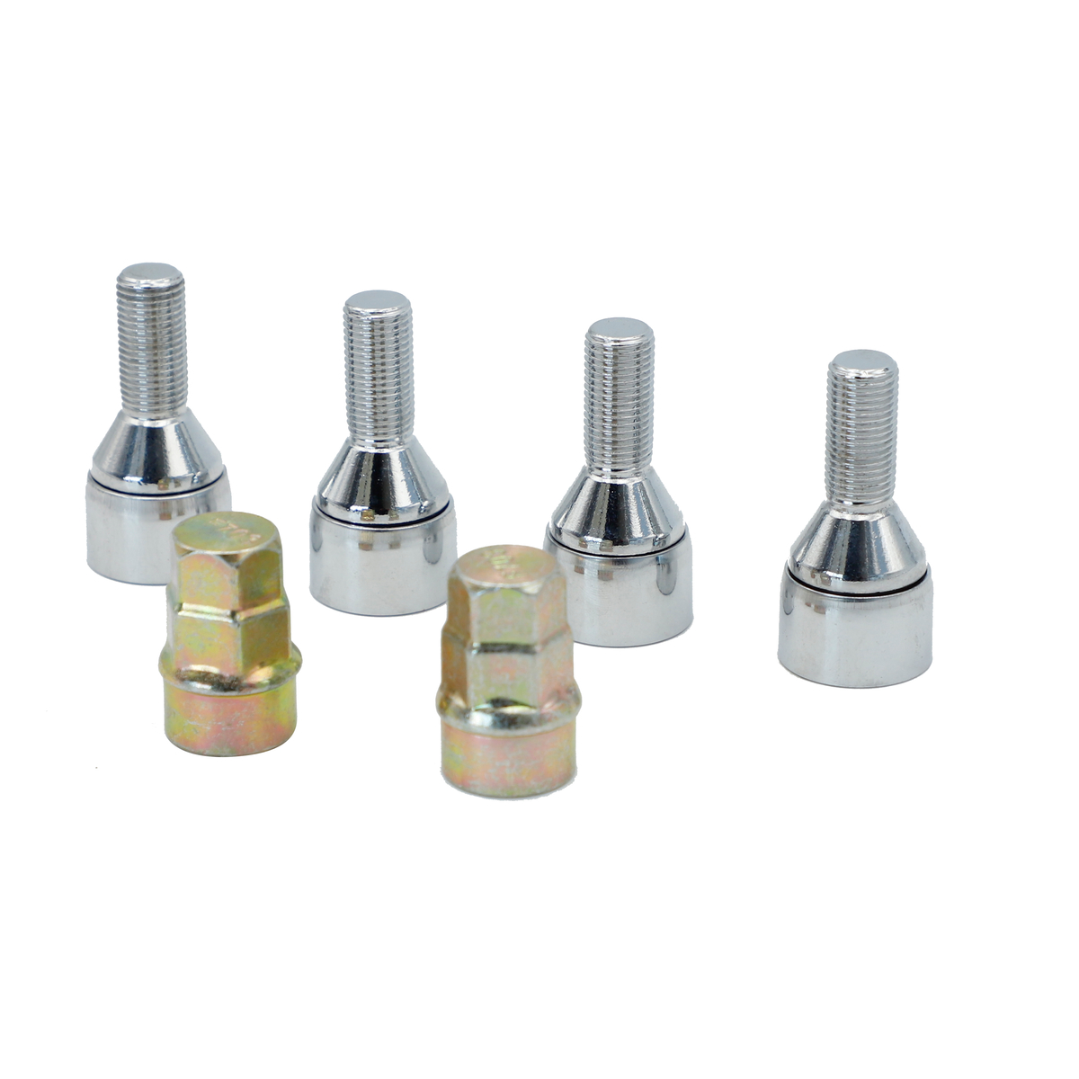 Juego de birlos de seguridad para rin, 6 piezas, 12mm x 1.5"