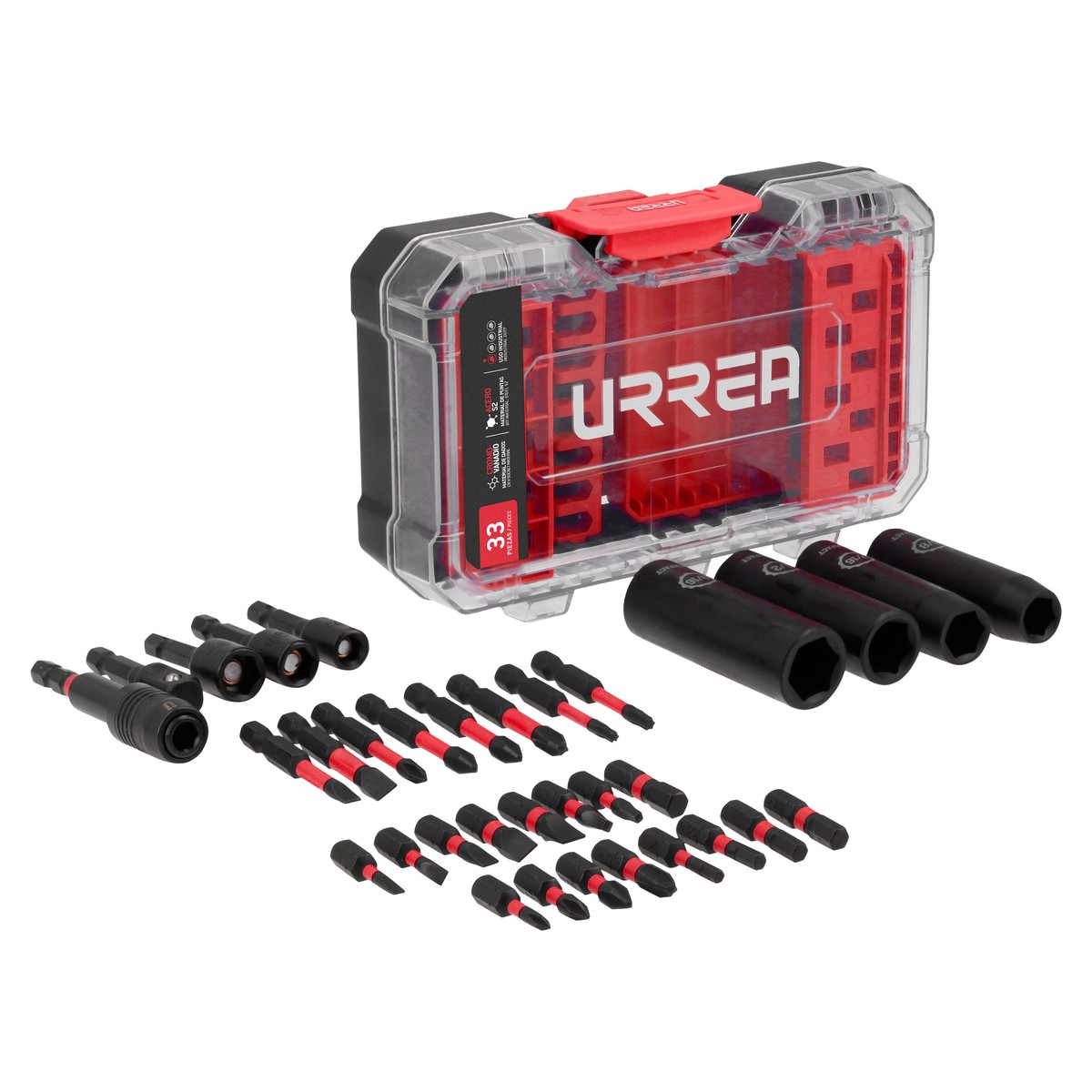 Juego de puntas y dados de impacto, 33 piezas