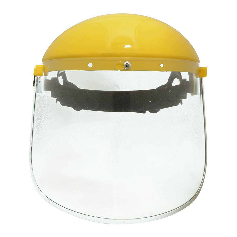Protector de seguridad facial con mica de policarbonato y ajuste de suspensión de matraca