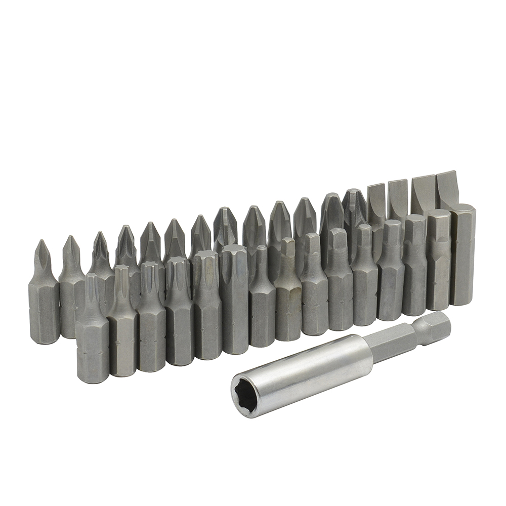 Juego combinado de puntas hexágono de 1/4" con adaptador magnético, 33 piezas en blíster