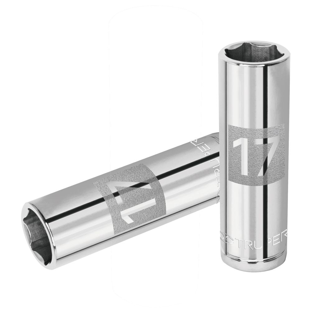 Dado largo de 17 mm, 6 puntas, cuadro 1/2', TRUPER