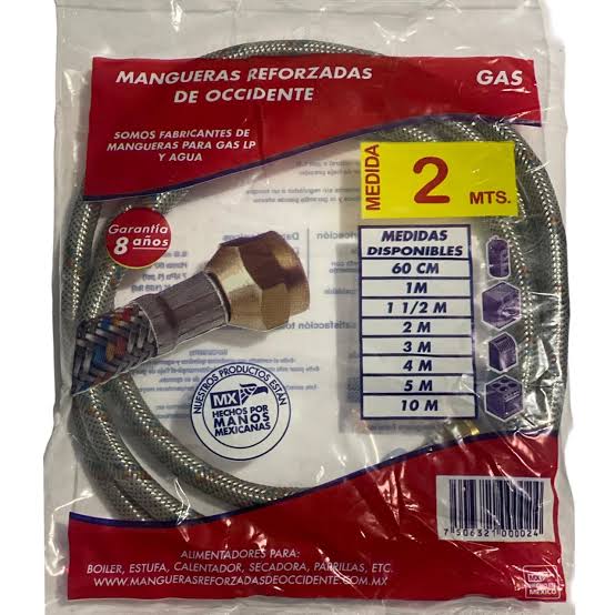MANGUERA PARA GAS 2MTS.ALUMINIO S.L.