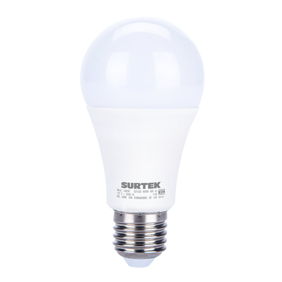 Lámpara de LED tipo bulbo A19, 9 W luz de día con sensor crepuscular