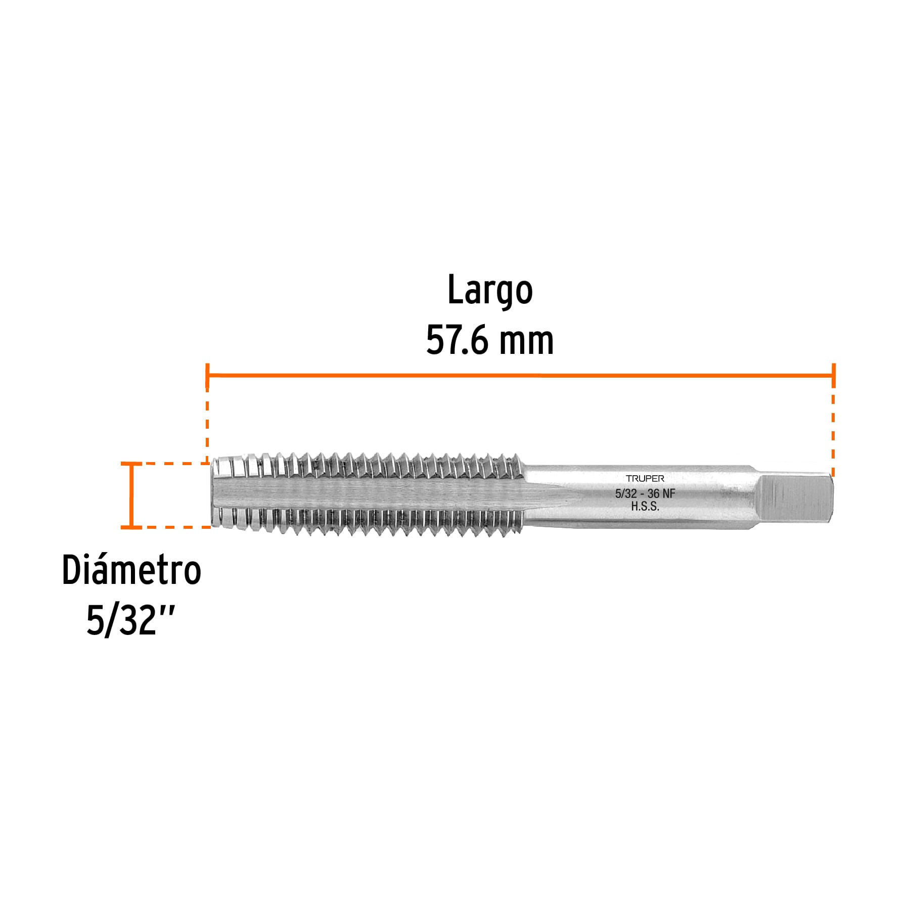 Machuelo semicónico 5/32' x 36 cuerda fina, TRUPER