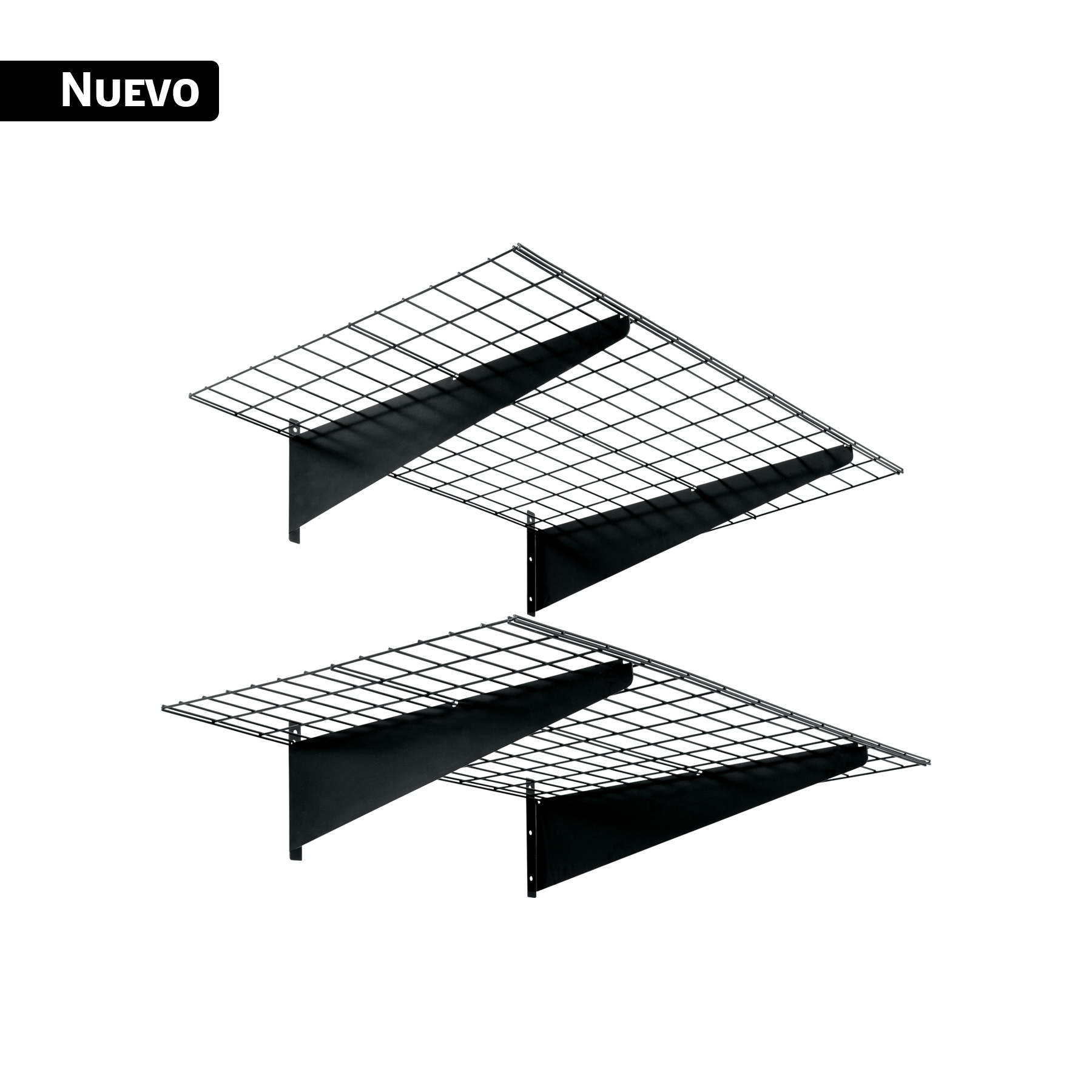 Juego de 2 repisas metálicas de 46 x 122 cm, FIERO