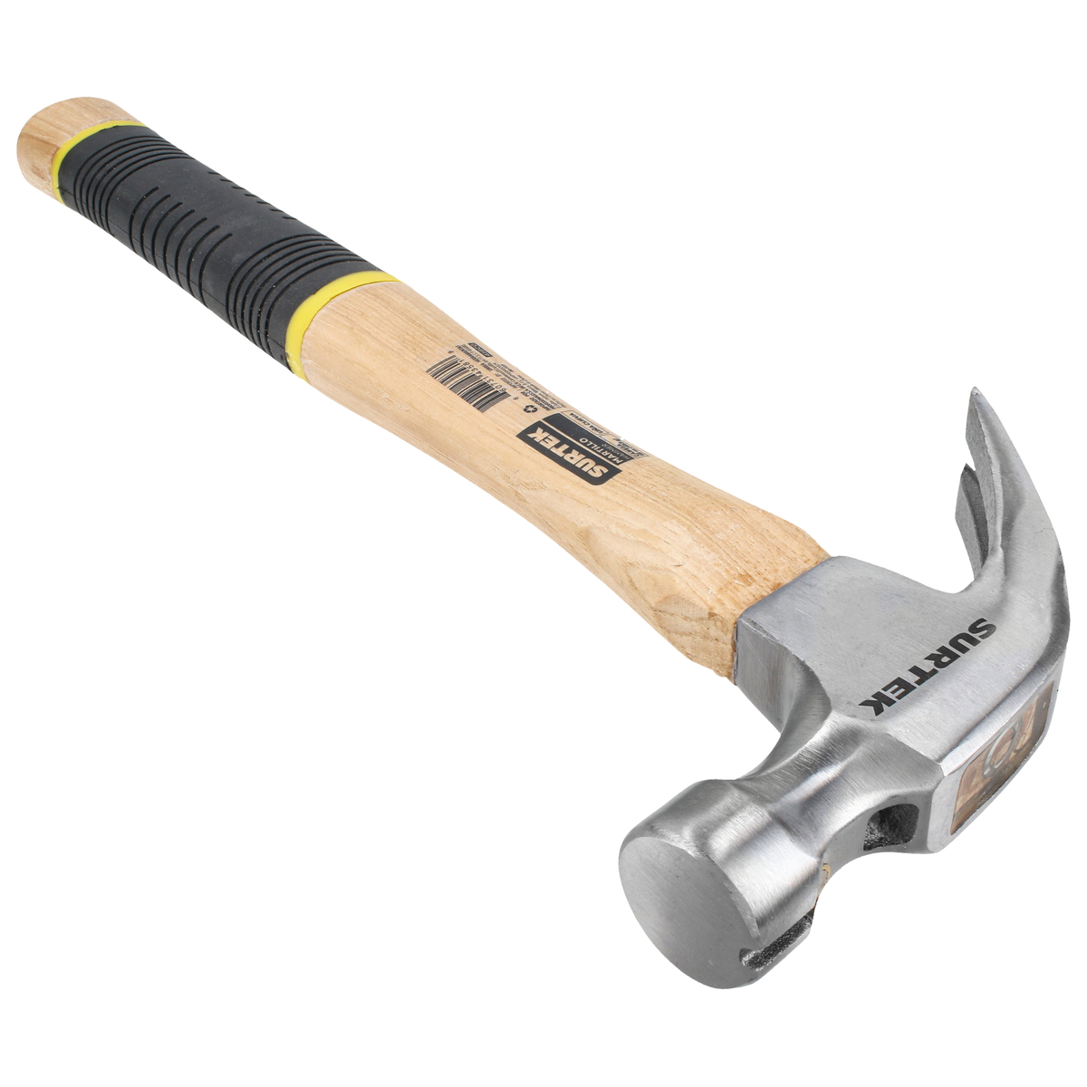 Martillo de uña curva pulido con mango de madera 11-7/32", 16 oz