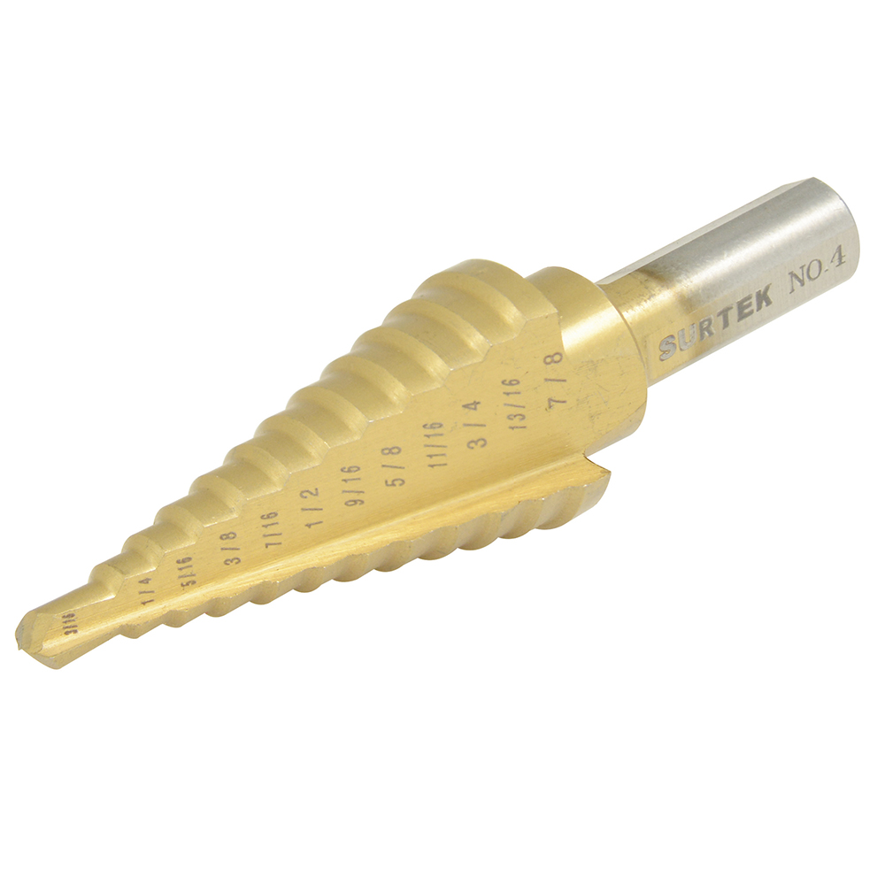 Broca escalonada de acero de alta velocidad #3, 3/16"- 7/8"
