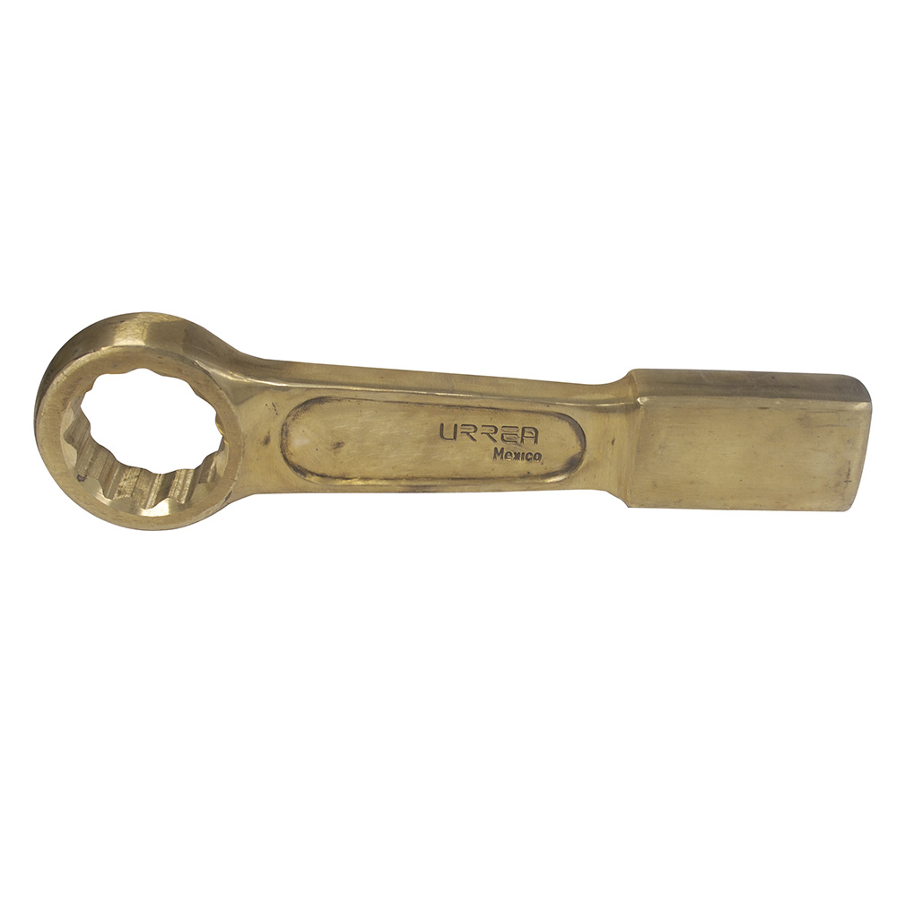 Llave de golpe plana de bronce-aluminio antichispa métrica, 12 puntas, 60 mm