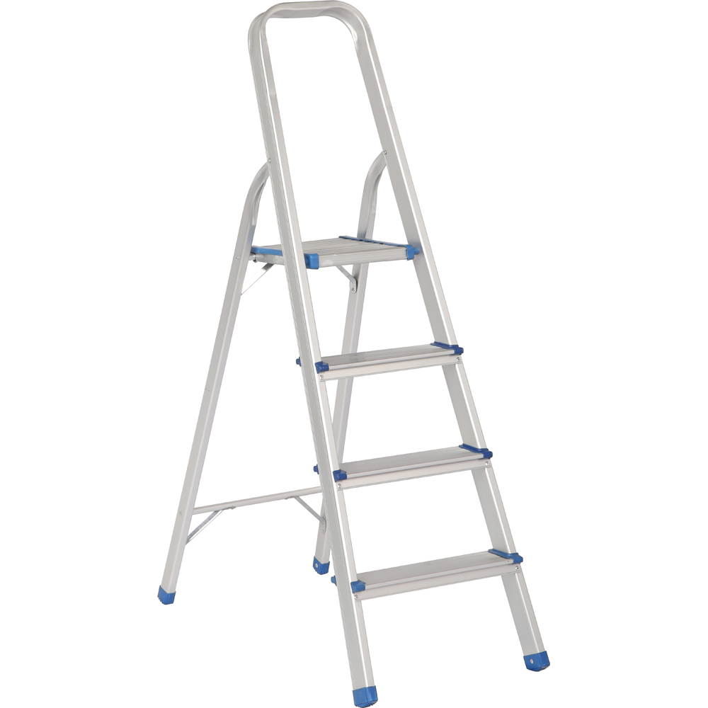 Escalera plegables tipo taburete de aluminio con 4 peldaños